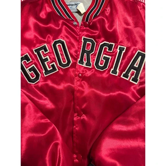 Vintage 80's Swingster Georgia Bulldogs UGA Dawgs Bomber Jacket Mens XL USA Made - Picture 2 of 6